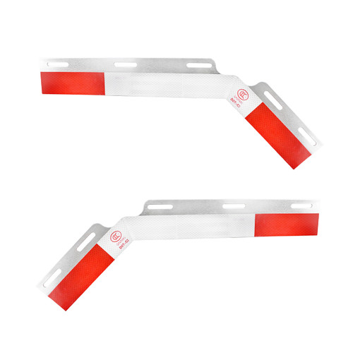 10522 - Aluminum 45 Degree Angled Conspicuity Reflector Top Flap Plate (Pair)