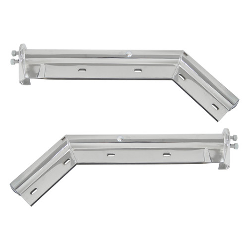 10860 - MUD FLAP HANGER PAIR (SIMPLE STYLE) - CHROME, ANGLED, 1-1/8 in
