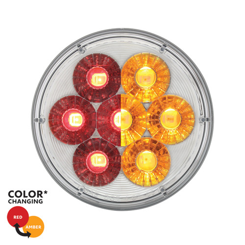 36528 - 4" Round Double Fury Light Red/Amber Clear Lens