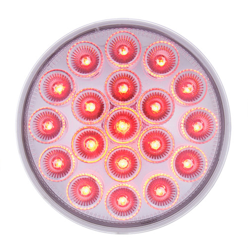 36722 - 19 LED 4" Round Double Fury Light Red/Amber Clear Lens
