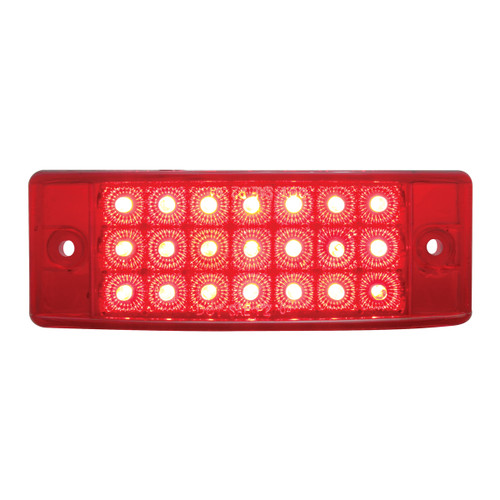 38257 - 21 LED REFLECTOR RECTANGULAR LIGHT (CLEARANCE/MARKER) - RED LED/RED LENS