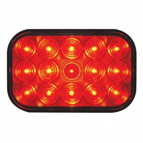 38747 - 15 LED RECTANGULAR LIGHT (STOP, TURN & TAIL) - RED LED/RED LENS