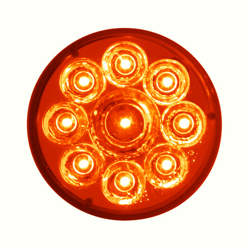 39740 - 9 LED 2-1/2" ROUND PURE REFLECTOR LIGHT (CLEARANCE/MARKER) - RED LED/RED LENS