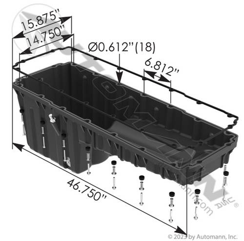 641292 - Oil Pan Kit, Front Sump, Thermoplastic - DD15