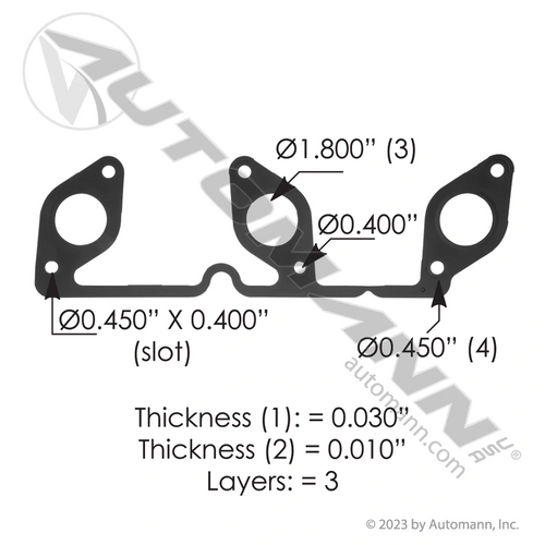 840.UM46382GEL - Exhaust Manifold Gasket Freightliner DD15