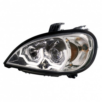 FL005-B0WPL-US11 - COLUMBIA HEADLIGHT, CHROME, WHITE LIGHT BAR - LH