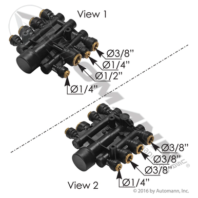 24112715 - AIR VALVE MANIFOLD VOLVO MACK 170.1022 - Harbor Truck Parts