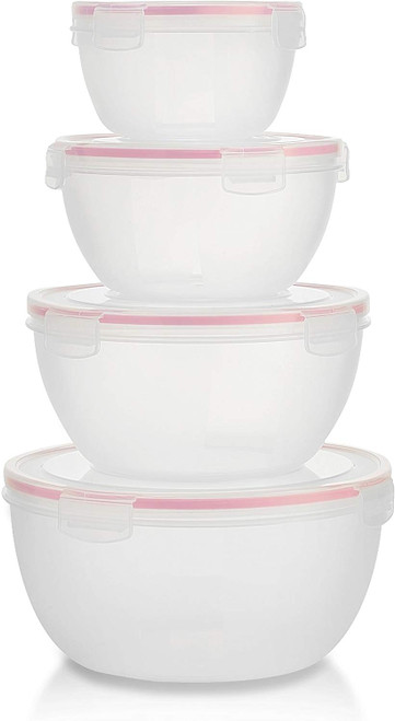 Komax Biokips Set of 2 Large Salad Bowls with Lids – 4.2 Qt Airtight  Plastic Food Storage Containers – BPA-Free Salad Bowl with Lid that Locks –