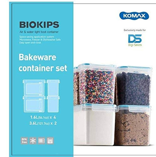 Komax Biokips Flour and Sugar Storage Containers | [Set of 4] Large Sugar and fl