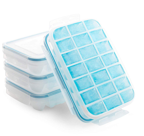 Ice Cube Tray with Airtight Lid Reusable Ice Cube Storage