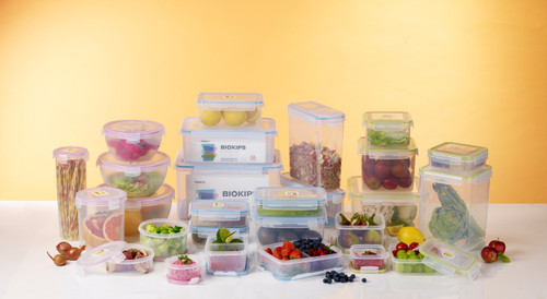 Komax Biokips Food Storage Lunch Container - Dividers With 4 Compartments  23oz. (set of 3) - Airtight, Leakproof With Locking Lids - BPA Free Plastic