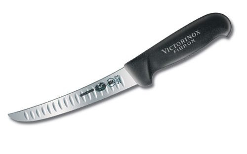 Victorinox 42610 CURVED BONING KNIFE W/ 6" STIFF BLADE, GRANTON EDGE, BLACK HANDLE