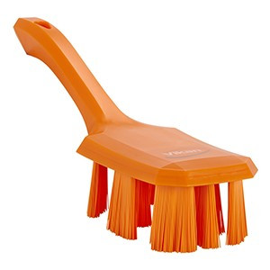 REMCO 41797 VIKAN UST SHORT HANDLE SCRUBBING BRUSH- STIFF, ORANGE 