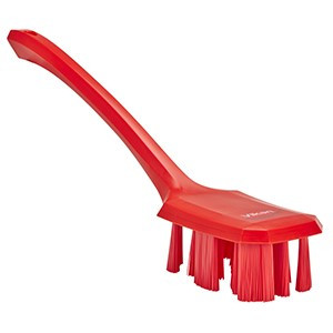 REMCO 41964  VIKAN UST LONG HANDLE SCRUBBING BRUSH- STIFF, RED 