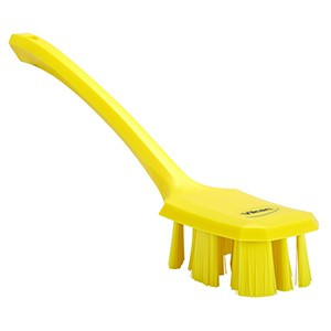 REMCO 41966 VIKAN UST LONG HANDLE SCRUBBING BRUSH- STIFF, YELLOW 