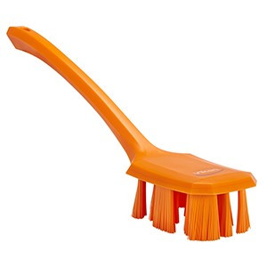 REMCO 41967 VIKAN UST LONG HANDLE SCRUBBING BRUSH- STIFF, ORANGE 