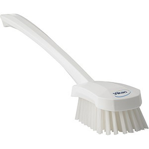 REMCO VIKAN 41865 LONG HANDLE SCRUBBING BRUSH- STIFF, WHITE