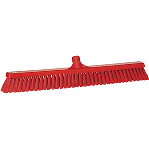 REMCO 31944 VIKAN 24" COMBO PUSH BROOM- SOFT/STIFF, RED