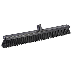 REMCO 31949 VIKAN 24" COMBO PUSH BROOM- SOFT/STIFF, BLACK