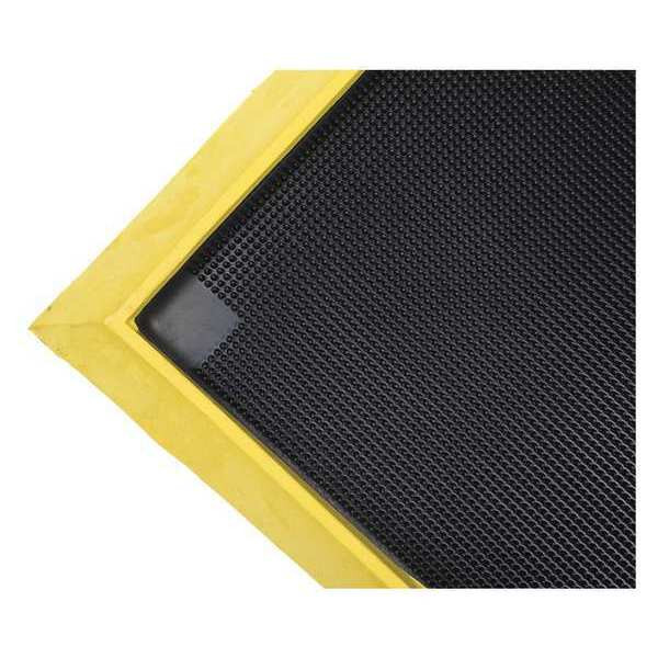 Tall Wall Sanitizing Foot Mat w/2 1/2" Yellow, Edges, 2 1/2in x 32in x 39in BD3239YB