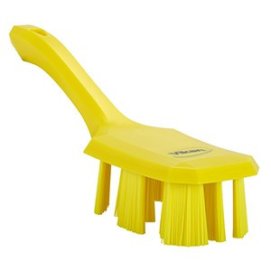 REMCO 41796 VIKAN UST SHORT HANDLE SCRUBBING BRUSH- STIFF, YELLOW