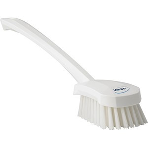 REMCO VIKAN 41825 LONG HANDLE UTILITY BRUSH- MEDIUM, WHITE 