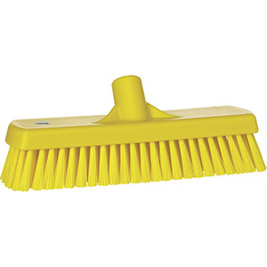 REMCO 70606 VIKAN 12" DECK/WALL SCRUB- STIFF, YELLOW