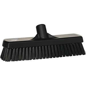 REMCO 70609 VIKAN 12" DECK/WALL SCRUB- STIFF, BLACK