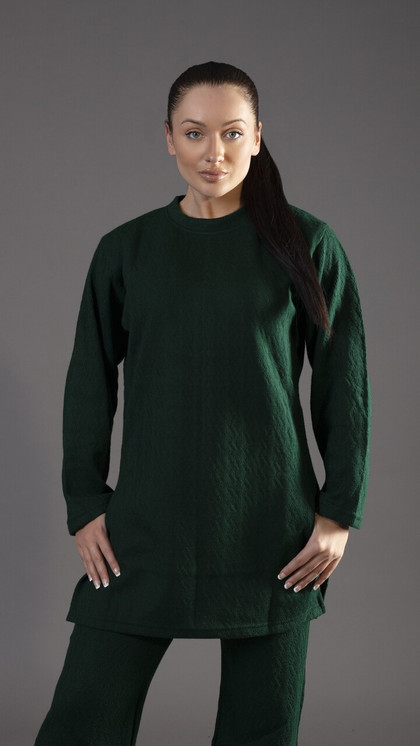 Simrans | 2 Piece Knitted Co Ords Set | Bottle Green | Winter Collection