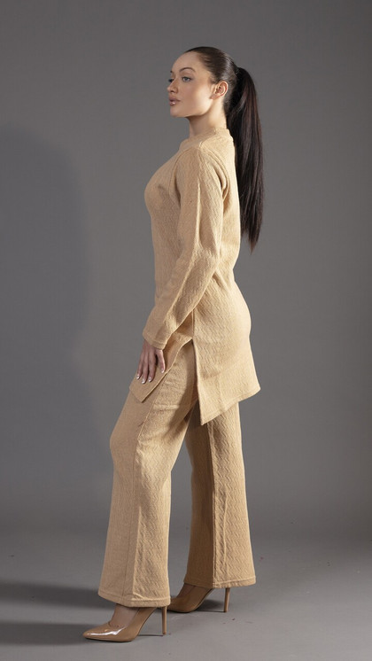 Simrans | 2 Piece Knitted Co Ords Set | Mustard | Winter Collection