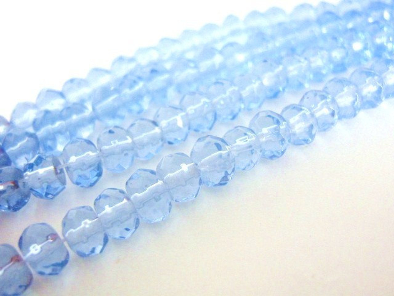 Crystal Glass beads, 8X6mm Faceted Rondelle,Light Blue, AB