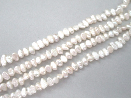 White 3x5mm blister freshwater pearl beads