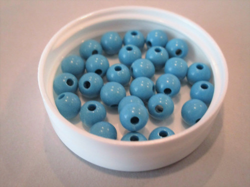 Opaque blue 6mm round acrylic beads