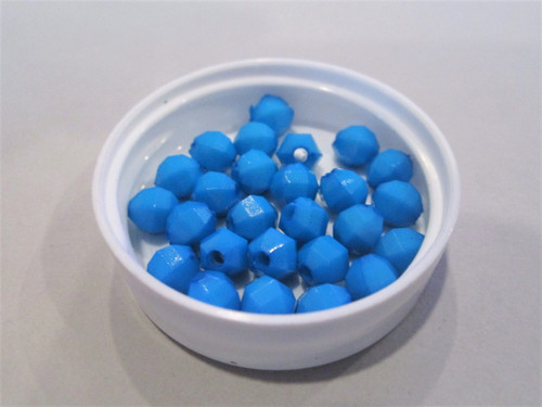 Opaque blue 6mm faceted round acrylic beads
