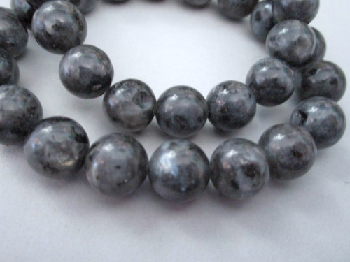 Larvikite 11mm round gemstone beads