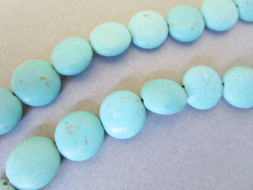 Turquoise magnesite 14mm coin gemstone beads