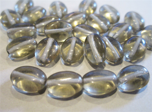 Gray 8x6mm flat oval Czech glass beads