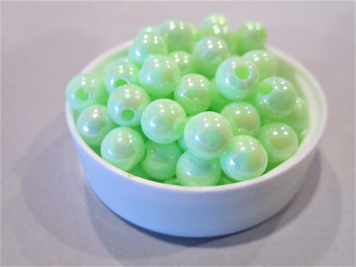 Green 6mm round acrylic beads