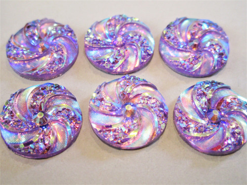 Purple 16mm round resin cabochon