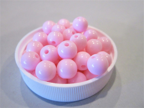 Light pink 8mm round acrylic beads