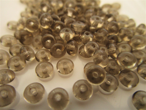 Gray 4mm rondelle czech glass beads