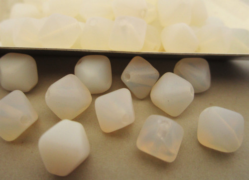 White 8mm bicone Czech glass beads
