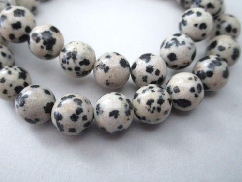 Dalmation Jasper 8mm round gemstone beads