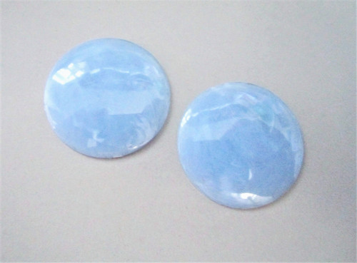 Blue 35mm round vintage lucite cabochon
