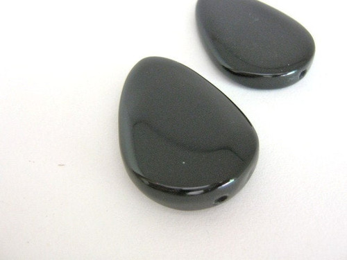 Black onyx teardrop gemstone beads