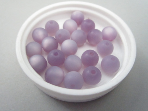 Blue purple moonglow 8mm round vintage lucite beads