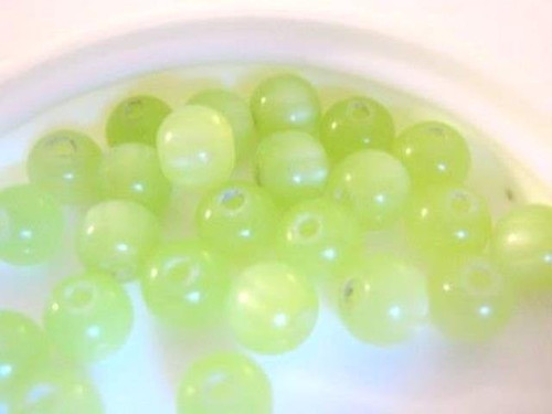 Green moonglow 6mm round vintage lucite beads