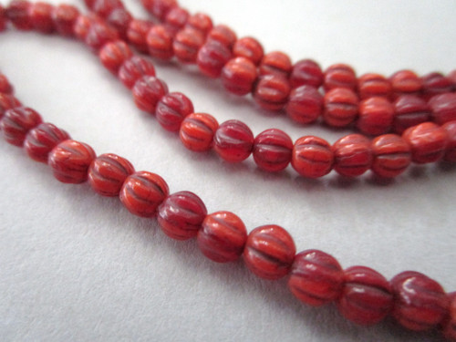 red picasso 4mm melon Czech beads