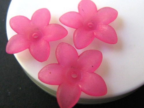 Acrylic flower bead 17mm matte pink