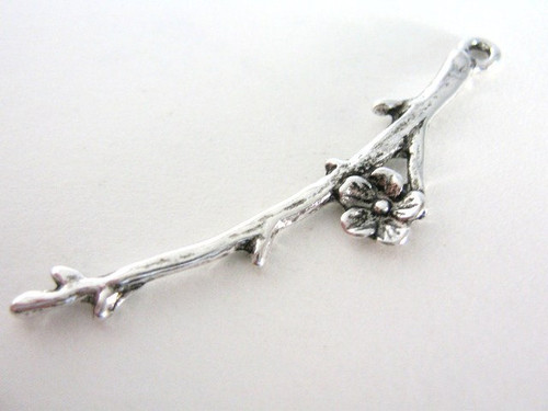 Tree branch charm 47mm antique silver tone